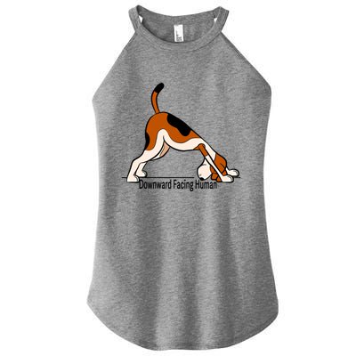 Downward Facing Hu Meaningful Gift Funny Dog Yoga Funny Gift Women’s Perfect Tri Rocker Tank