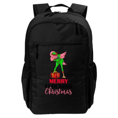 Dabbing Flamingo Holiday Elf Merry Flocking Christmas Pun Gift Backpack