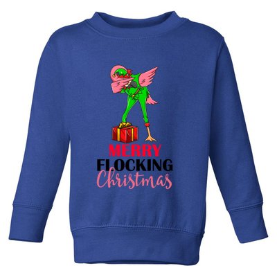 Dabbing Flamingo Holiday Elf Merry Flocking Christmas Pun Gift Toddler Sweatshirt