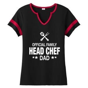 Dad Family Head Chef Funny Cooking Dad Gift Ladies Halftime Notch Neck Tee