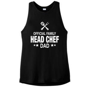 Dad Family Head Chef Funny Cooking Dad Gift Ladies PosiCharge Tri-Blend Wicking Tank