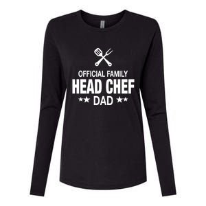 Dad Family Head Chef Funny Cooking Dad Gift Womens Cotton Relaxed Long Sleeve T-Shirt