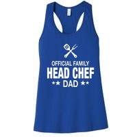 Dad Family Head Chef Funny Cooking Dad Gift Women's Racerback Tank