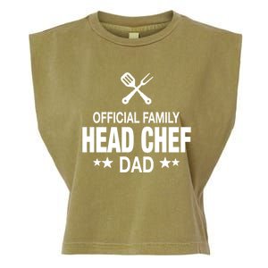 Dad Family Head Chef Funny Cooking Dad Gift Garment-Dyed Women's Muscle Tee