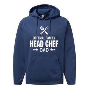 Dad Family Head Chef Funny Cooking Dad Gift Performance Fleece Hoodie