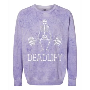 DEADLIFT Funny Halloween Skeleton Weight Lifting Workout Colorblast Crewneck Sweatshirt