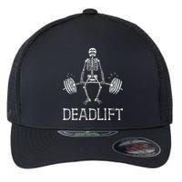 DEADLIFT Funny Halloween Skeleton Weight Lifting Workout Flexfit Unipanel Trucker Cap