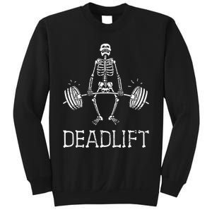 DEADLIFT Funny Halloween Skeleton Weight Lifting Workout Sweatshirt