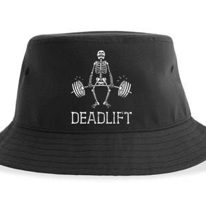 DEADLIFT Funny Halloween Skeleton Weight Lifting Workout Sustainable Bucket Hat