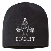 DEADLIFT Funny Halloween Skeleton Weight Lifting Workout Sustainable Beanie