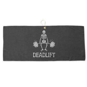 DEADLIFT Funny Halloween Skeleton Weight Lifting Workout Large Microfiber Waffle Golf Towel