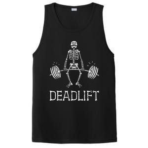 DEADLIFT Funny Halloween Skeleton Weight Lifting Workout PosiCharge Competitor Tank