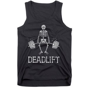 DEADLIFT Funny Halloween Skeleton Weight Lifting Workout Tank Top