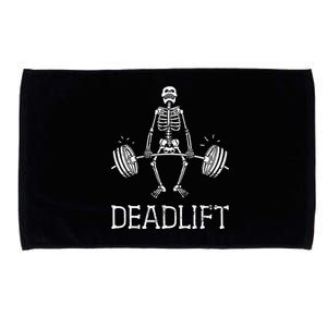 DEADLIFT Funny Halloween Skeleton Weight Lifting Workout Microfiber Hand Towel