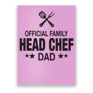 Dad Family Head Chef Funny Cooking Dad Poster