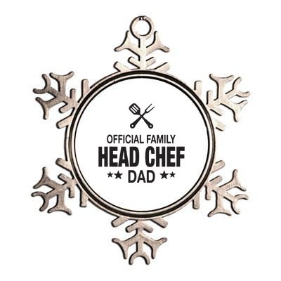 Dad Family Head Chef Funny Cooking Dad Metallic Star Ornament