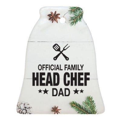 Dad Family Head Chef Funny Cooking Dad Ceramic Bell Ornament