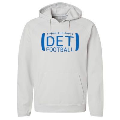 Detroit Football Honolulu Blue & Silver Fan Performance Fleece Hoodie