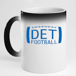 Detroit Football Honolulu Blue & Silver Fan 11oz Black Color Changing Mug