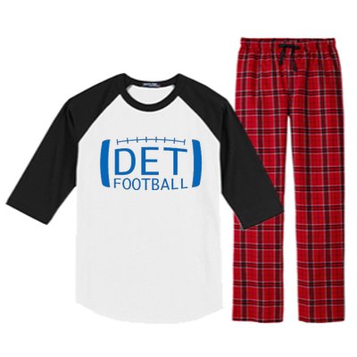 Detroit Football Honolulu Blue & Silver Fan Raglan Sleeve Pajama Set