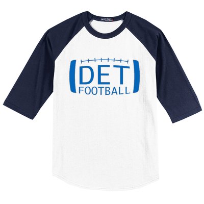 Detroit Football Honolulu Blue & Silver Fan Baseball Sleeve Shirt