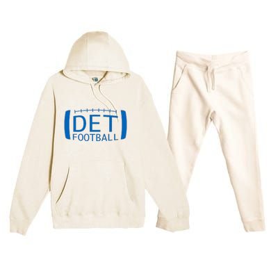 Detroit Football Honolulu Blue & Silver Fan Premium Hooded Sweatsuit Set