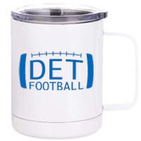 Detroit Football Honolulu Blue & Silver Fan 12 oz Stainless Steel Tumbler Cup