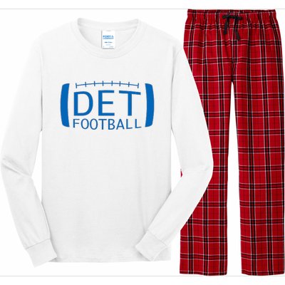 Detroit Football Honolulu Blue & Silver Fan Long Sleeve Pajama Set