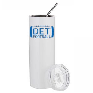 Detroit Football Honolulu Blue & Silver Fan Stainless Steel Tumbler