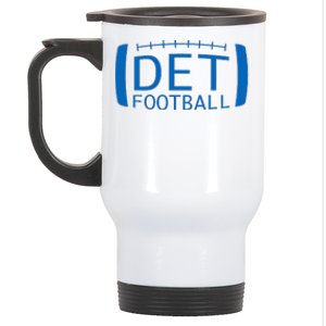 Detroit Football Honolulu Blue & Silver Fan Stainless Steel Travel Mug