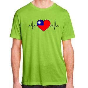 Distressed Flag Heartbeat Design Cool Taiwan Flag Gift Adult ChromaSoft Performance T-Shirt