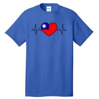 Distressed Flag Heartbeat Design Cool Taiwan Flag Gift Tall T-Shirt