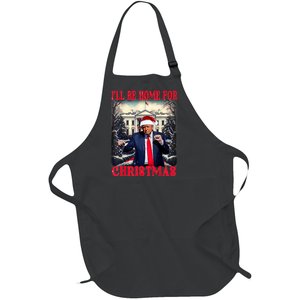 Dancing Funny Humorous Trump I’Ll Be Home For Christmas 2025 Full-Length Apron With Pockets