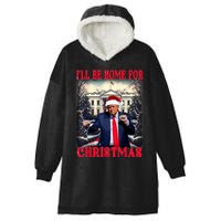 Dancing Funny Humorous Trump I’Ll Be Home For Christmas 2025 Hooded Wearable Blanket