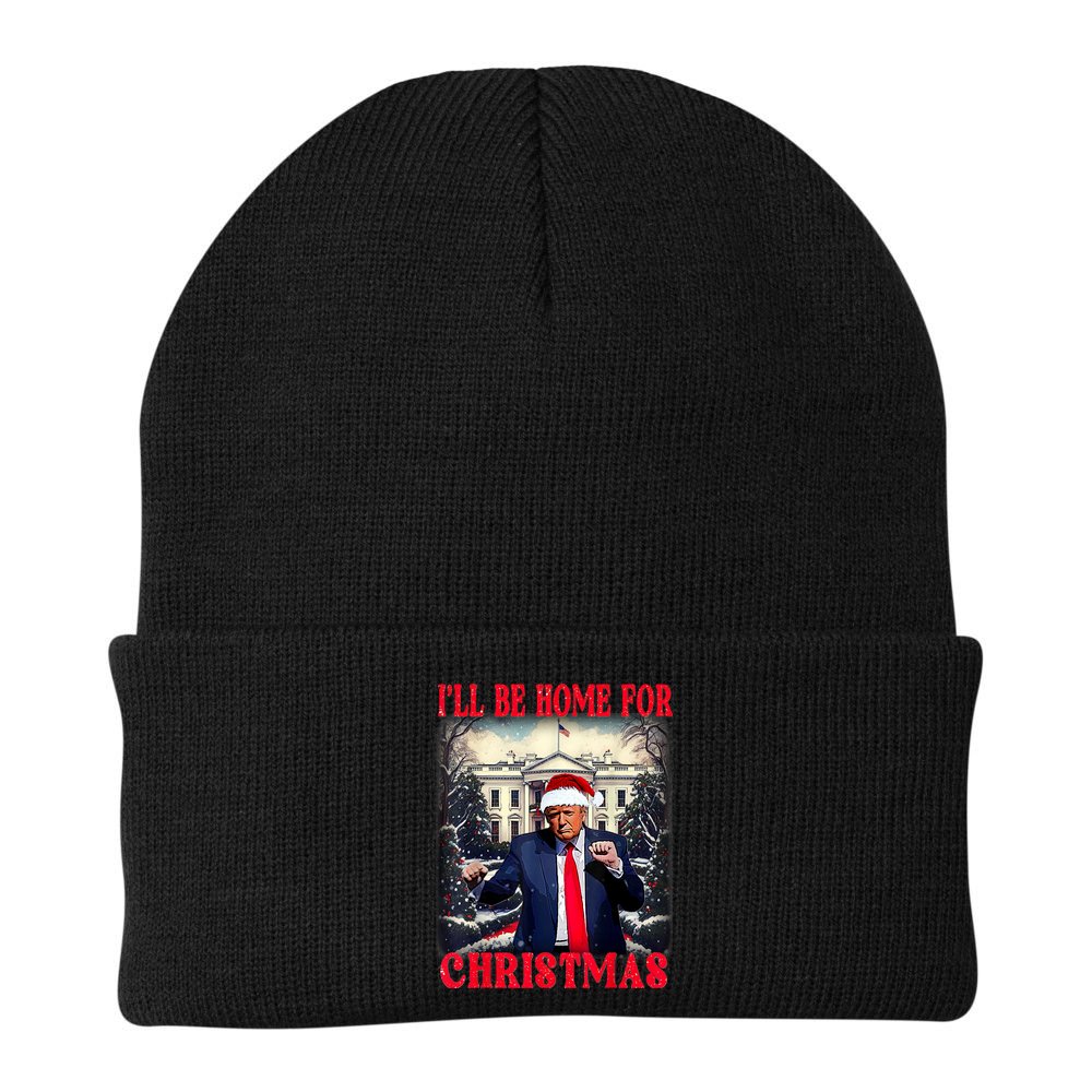 Dancing Funny Humorous Trump I’Ll Be Home For Christmas 2025 Beanie