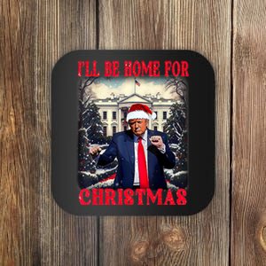 Dancing Funny Humorous Trump I’Ll Be Home For Christmas 2025 Coaster