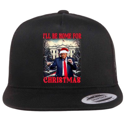 Dancing Funny Humorous Trump I’Ll Be Home For Christmas 2025 Flatbill Hat
