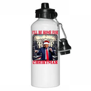 Dancing Funny Humorous Trump I’Ll Be Home For Christmas 2025 Aluminum Water Bottle