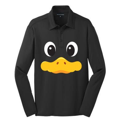 Duck Face Halloween Costume Birthday Idea Cute Funny Silk Touch Performance Long Sleeve Polo