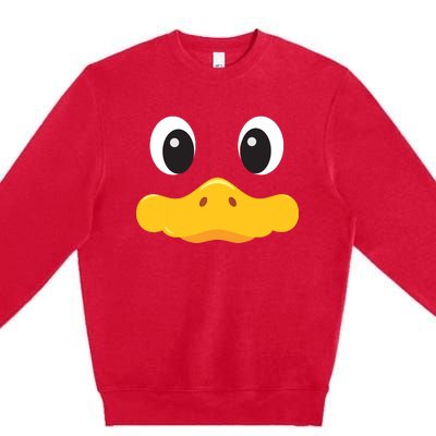 Duck Face Halloween Costume Birthday Idea Cute Funny Premium Crewneck Sweatshirt