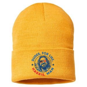 Dudes For Harris Kamala 2024 Madam President Democrat Sustainable Knit Beanie