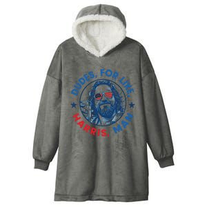 Dudes For Harris Kamala 2024 Madam President Democrat Hooded Wearable Blanket