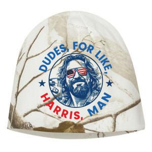 Dudes For Harris Kamala 2024 Madam President Democrat Kati - Camo Knit Beanie