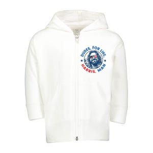 Dudes For Harris Kamala 2024 Madam President Democrat Toddler Zip Fleece Hoodie