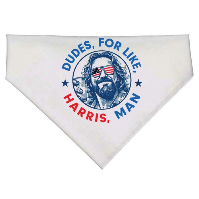 Dudes For Harris Kamala 2024 Madam President Democrat USA-Made Doggie Bandana