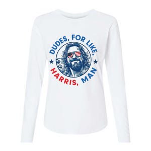 Dudes For Harris Kamala 2024 Madam President Democrat Womens Cotton Relaxed Long Sleeve T-Shirt