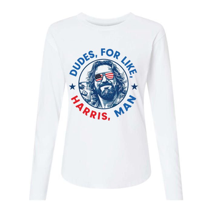 Dudes For Harris Kamala 2024 Madam President Democrat Womens Cotton Relaxed Long Sleeve T-Shirt