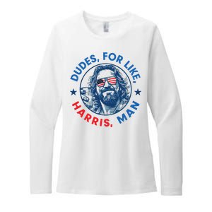 Dudes For Harris Kamala 2024 Madam President Democrat Womens CVC Long Sleeve Shirt