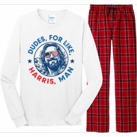 Dudes For Harris Kamala 2024 Madam President Democrat Long Sleeve Pajama Set