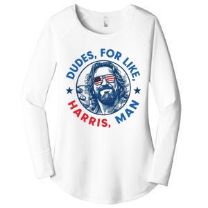 Dudes For Harris Kamala 2024 Madam President Democrat Women's Perfect Tri Tunic Long Sleeve Shirt